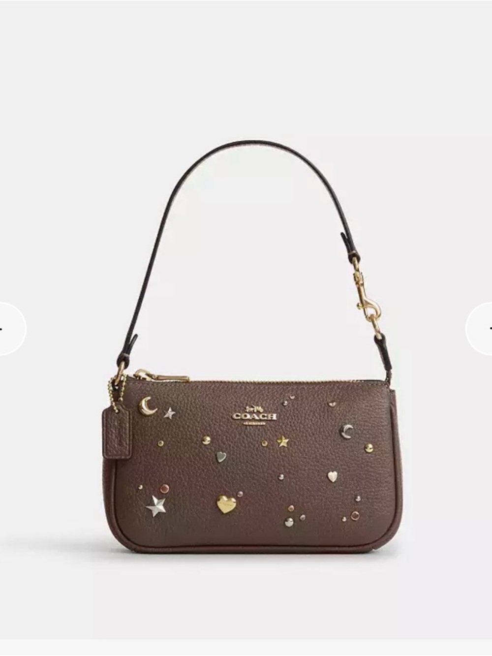 Coach Brown Nolita 19 with Star & Moon Rivets